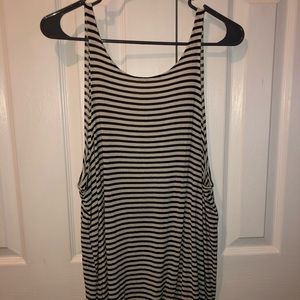 Mudd High Neck Striped Tank Top - L